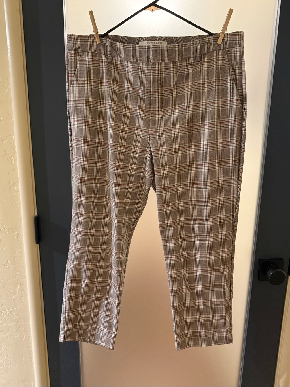 Liverpool Brown Plaid Women's Dress Pants